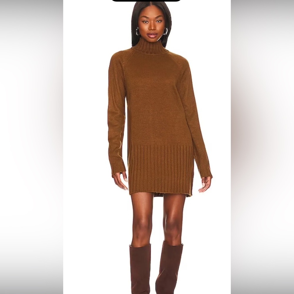 Sanctuary Womens Mini Mock Neck Ribbed Sweaterdress Spice Size XL